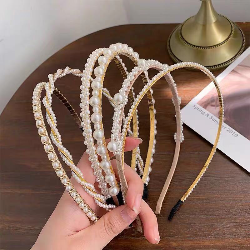 Wholesale Pearl Bow Braided Headband